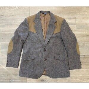 PENDELTON Blazer 42 Sport Coat 80s Jacket Virgin Wool Western Brown Tweed VTG